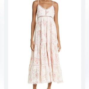 STELLAH Floral Eyelet Maxi Dress In Pink Floral Small NWT Nordstrom